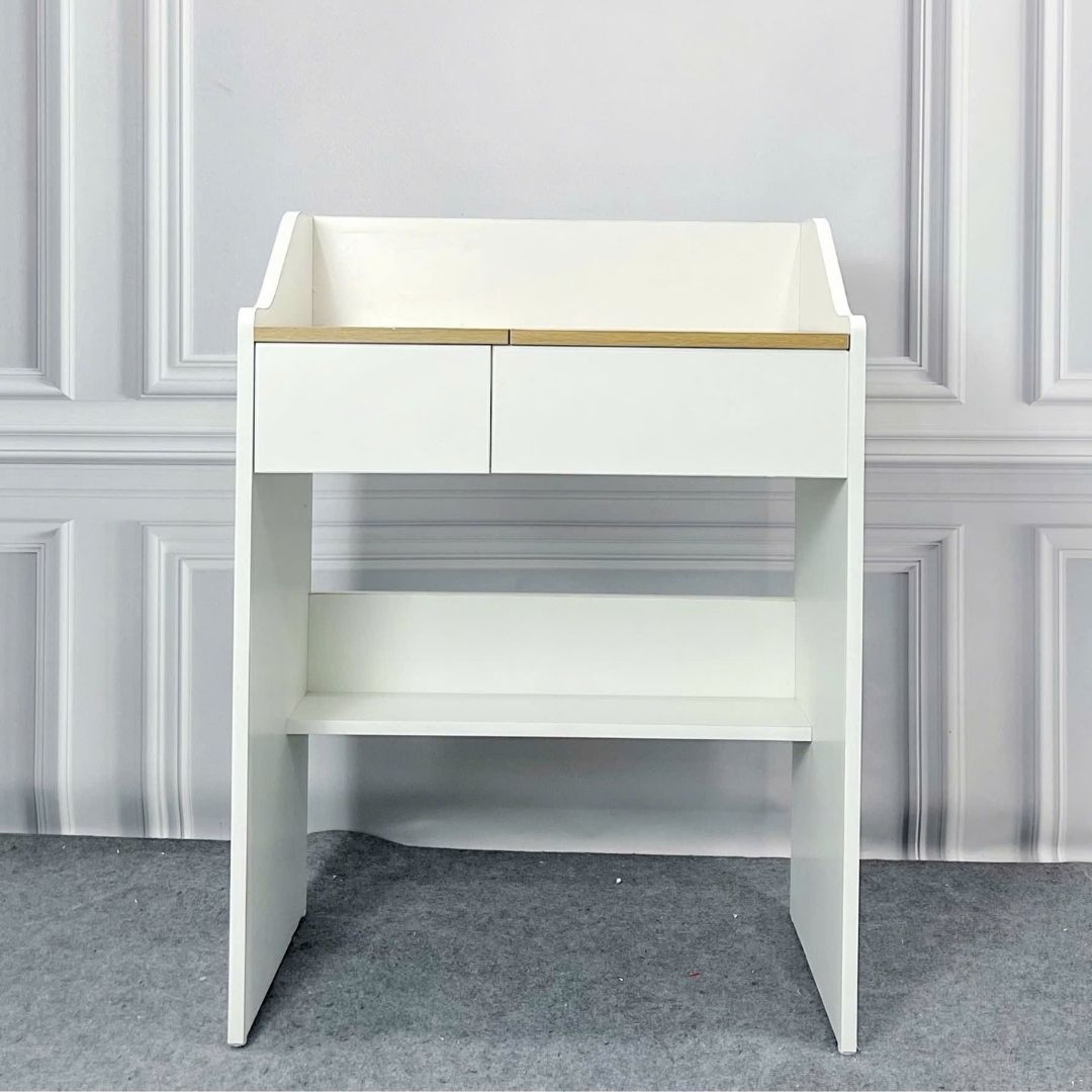 Bàn trang điểm MDF phủ Melamine có gương và ngăn kéo, thiết kế thanh lịch, thương hiệu KN Home Decor.