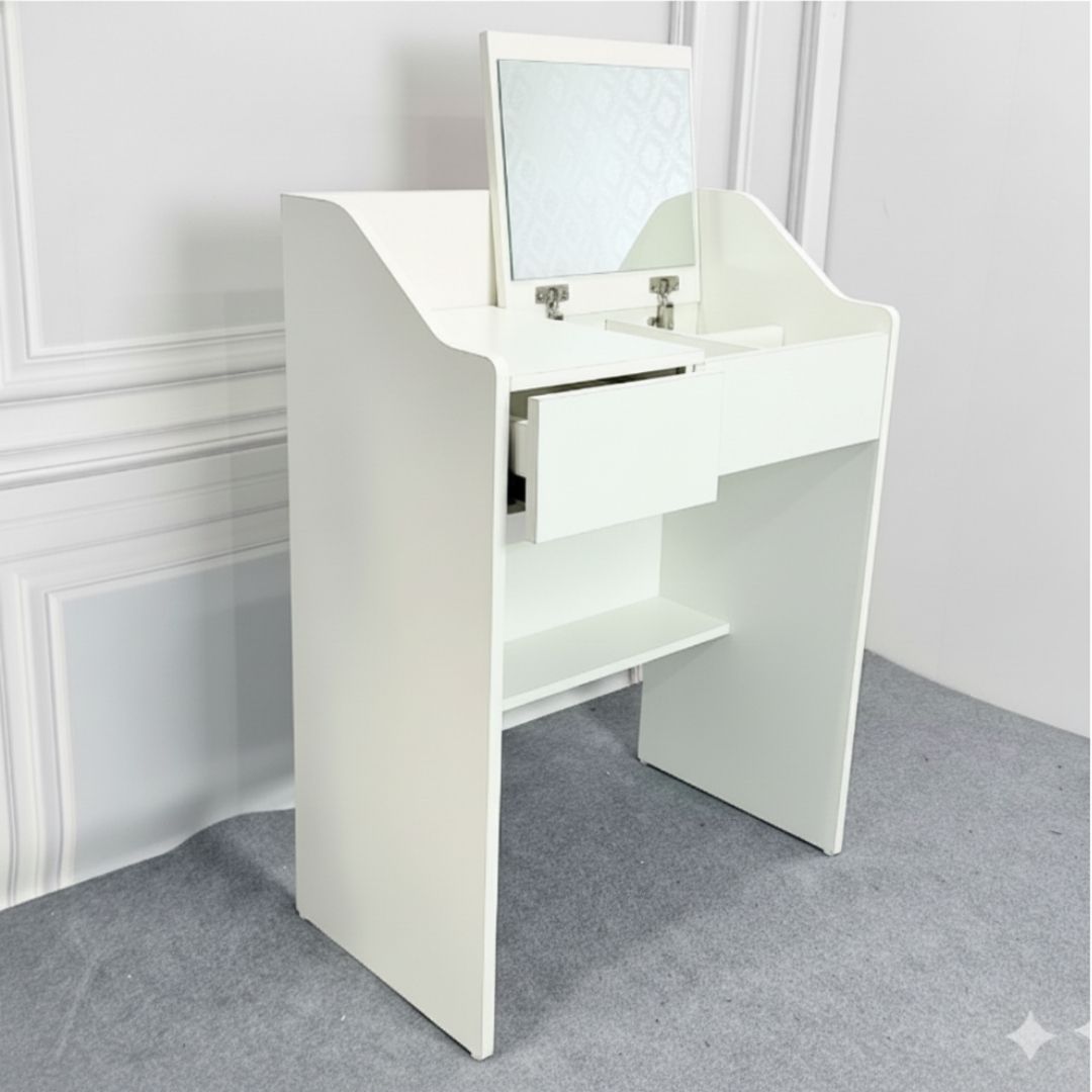 Bàn trang điểm MDF phủ Melamine có gương và ngăn kéo, thiết kế thanh lịch, thương hiệu KN Home Decor.