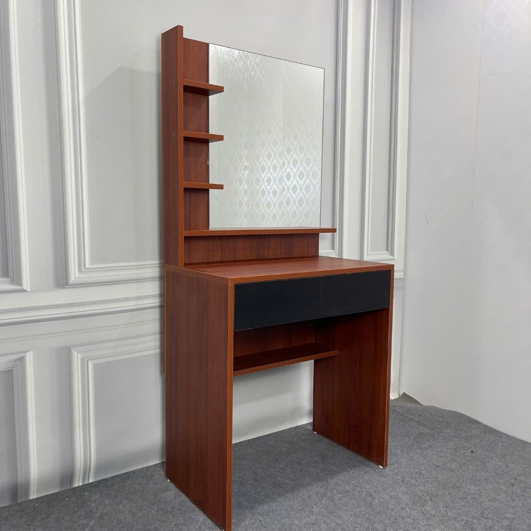 Bàn trang điểm MDF phủ Melamine có gương và ngăn kéo, thiết kế thanh lịch, thương hiệu KN Home Decor.