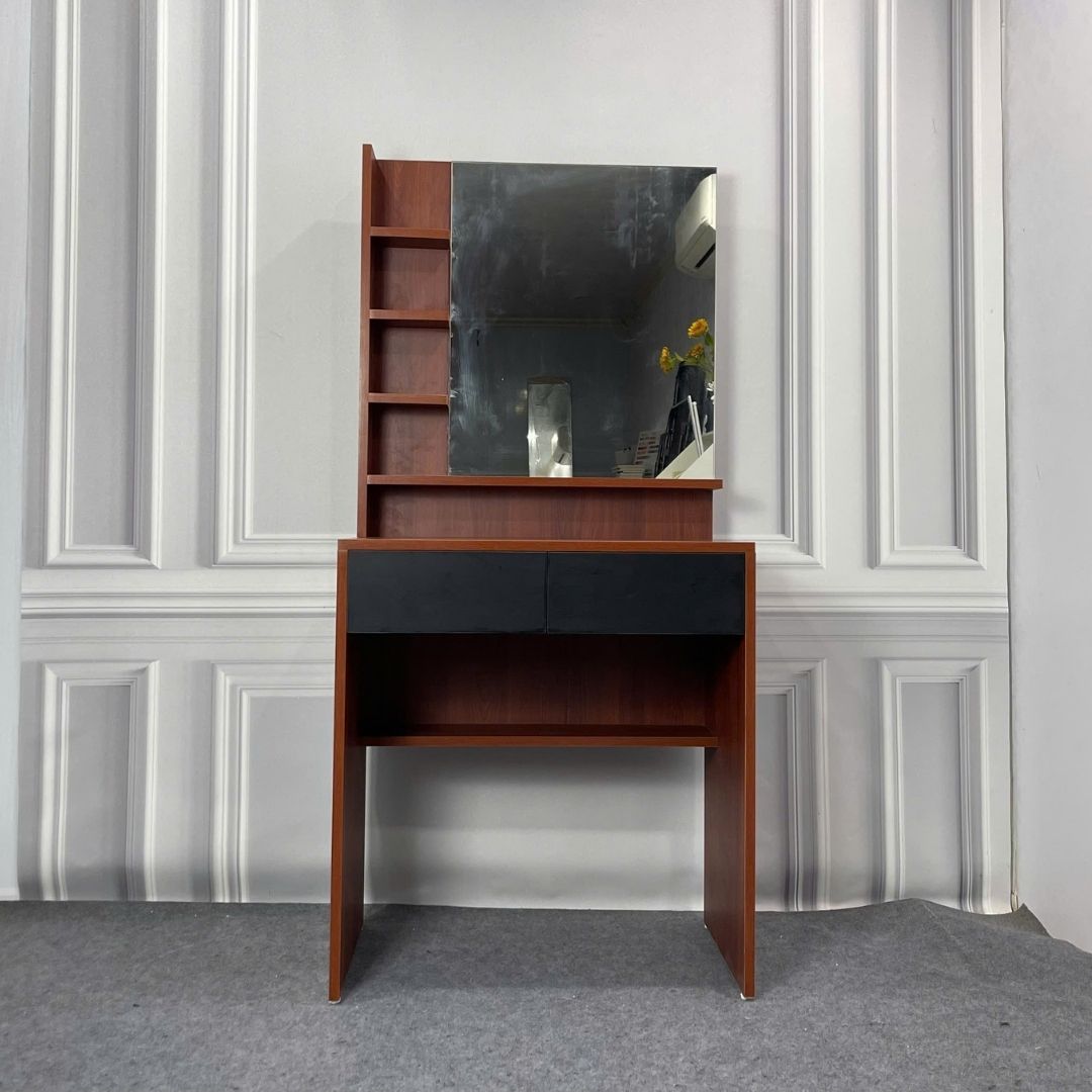 Bàn trang điểm MDF phủ Melamine có gương và ngăn kéo, thiết kế thanh lịch, thương hiệu KN Home Decor.
