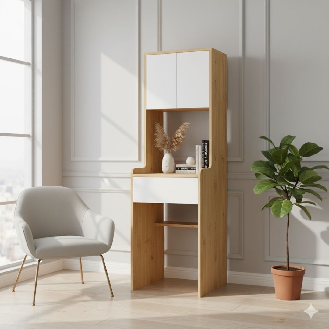 Bàn trang điểm MDF phủ Melamine có ngăn kéo, thiết kế thanh lịch, thương hiệu KN Home Decor.