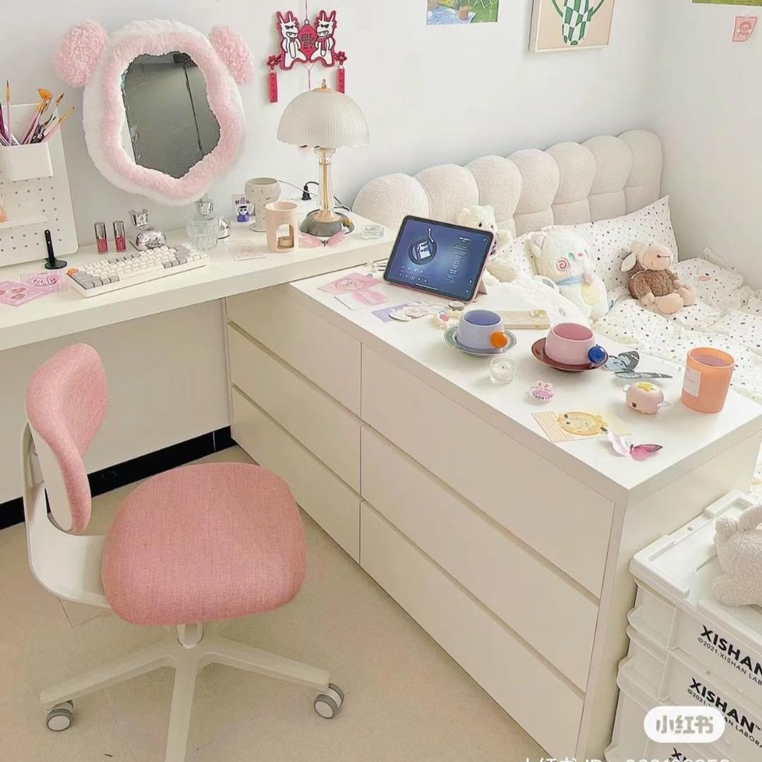 Bàn Trang Điểm Kết Hợp Tủ Ngăn Kéo MDF Melamine 120x40x83cm Hiện Đại KN Home Decor KN-BTD1204083