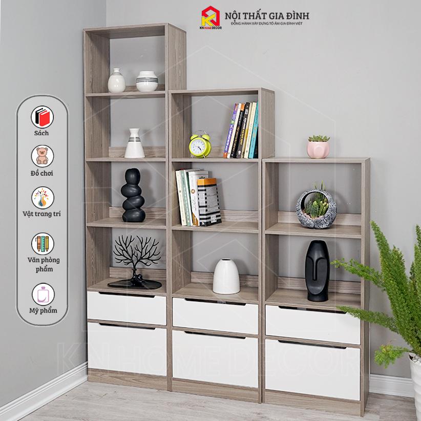 Kệ sách gỗ 4 tầng đa năng KN Home Decor, Tủ gỗ đa năng nhiều tầng gỗ MDF phủ Melamine  KS_MS29A