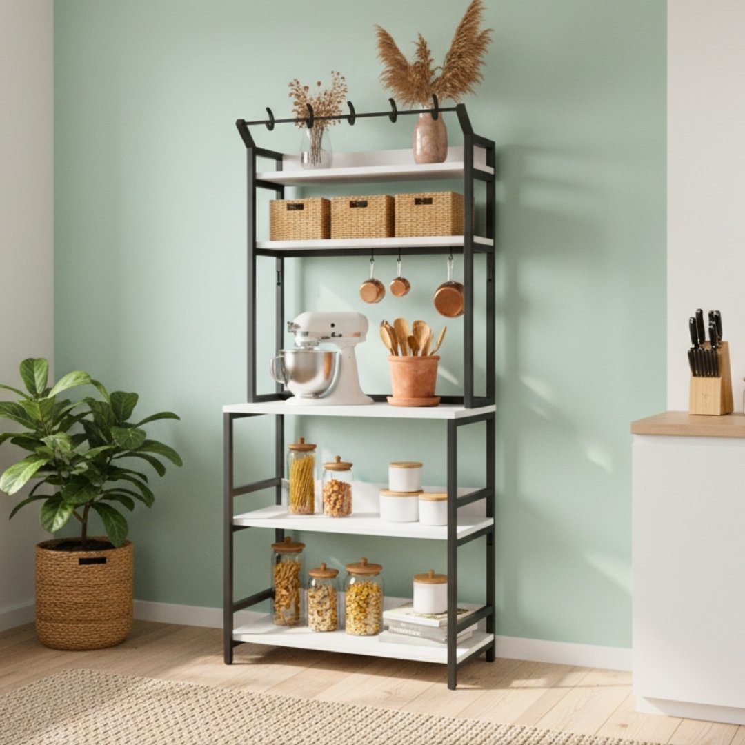Tủ để đồ gỗ MDF phủ melamine kết hợp khung sắt sơn tĩnh điện phong cách hiện đại – KN Home Décor