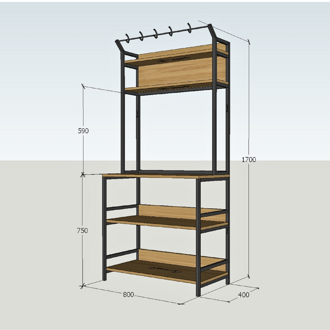 Kệ để đồ gỗ MDF kết hợp khung sắt sơn tĩnh điện KDDS01 KN Home Decor