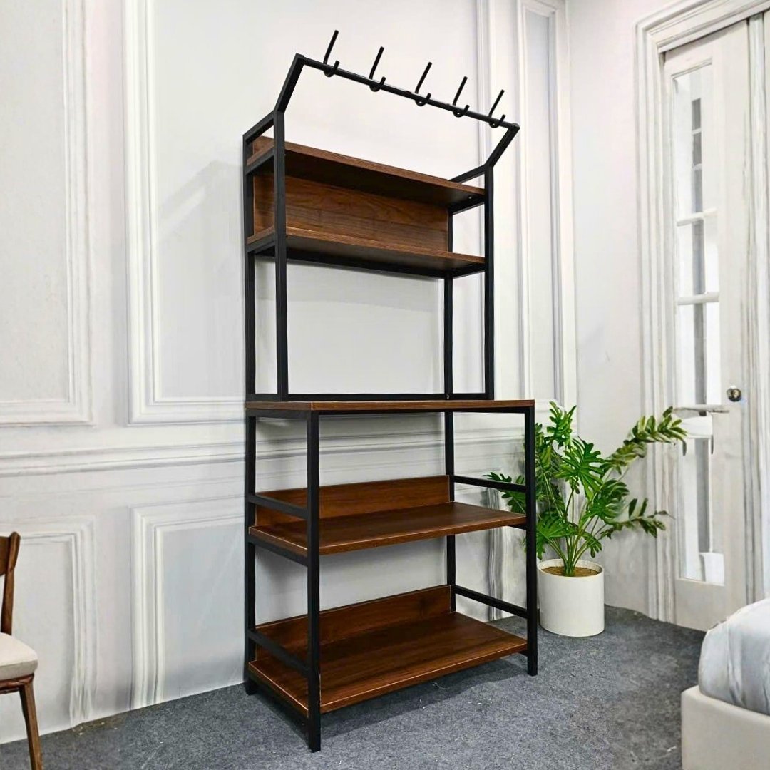 Tủ để đồ gỗ MDF phủ melamine kết hợp khung sắt sơn tĩnh điện phong cách hiện đại – KN Home Décor