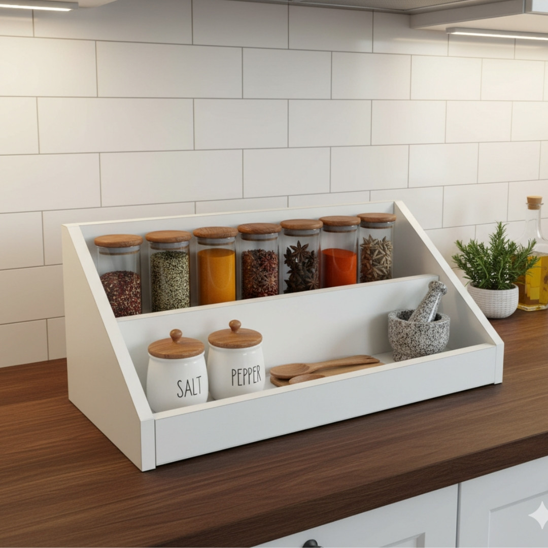 kệ để gia vị bếp gỗ mdf cho chung cư