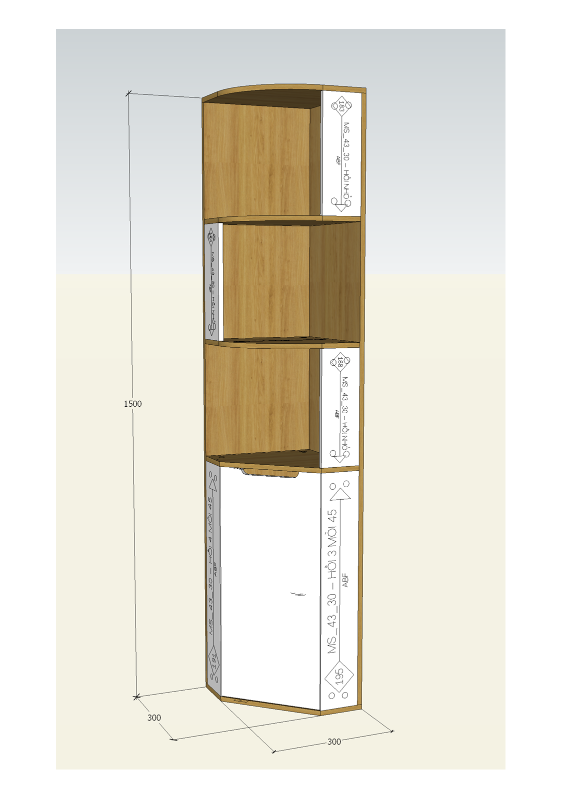 Kệ góc tường gỗ MDF phủ Melamine hiện đại, gọn gàng và sang trọng – KN Home Décor