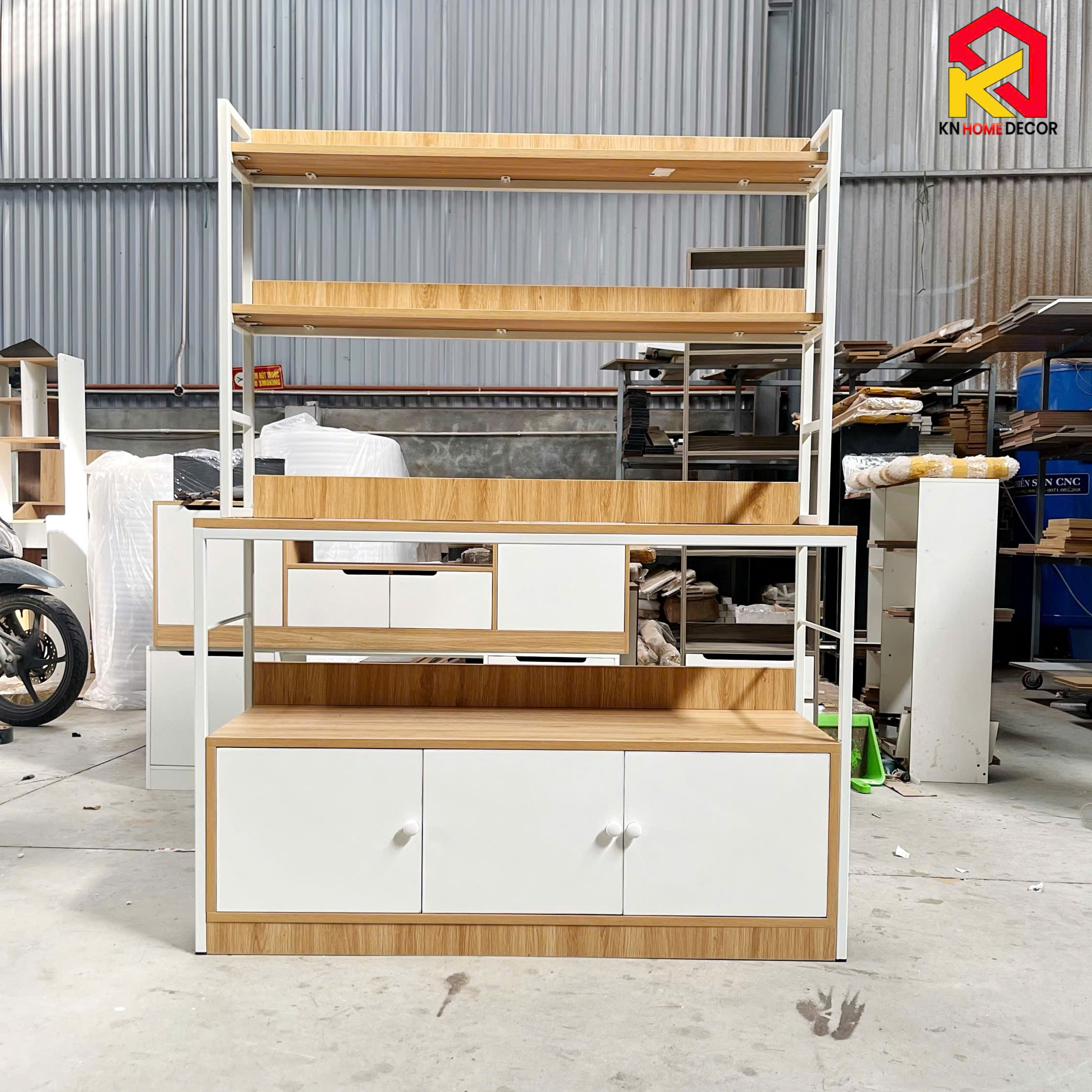 kệ pantry khung sắt MDF Melamine