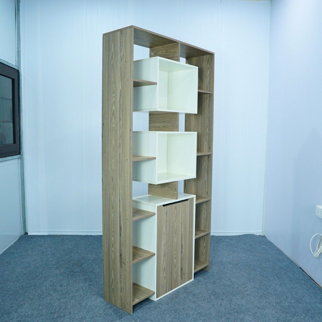 Kệ sách MDF phủ Melamine thiết kế hiện đại, nhiều tầng chứa, thương hiệu KN Home Decor.