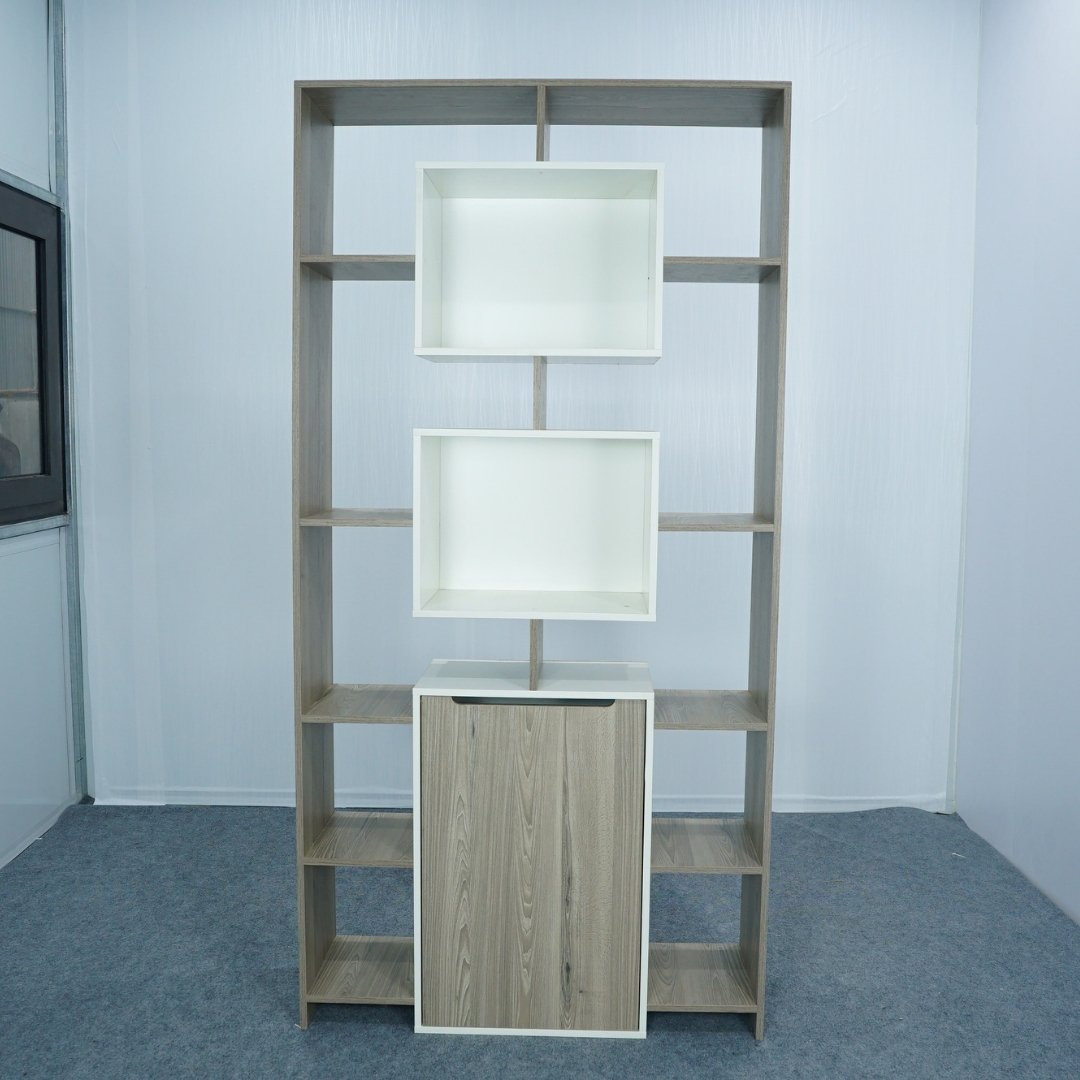 Kệ sách MDF phủ Melamine thiết kế hiện đại, nhiều tầng chứa, thương hiệu KN Home Decor.