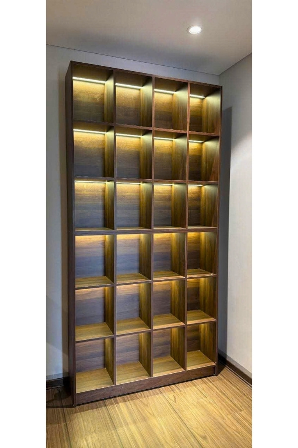 Kệ trưng bày sách và đồ decor có LED