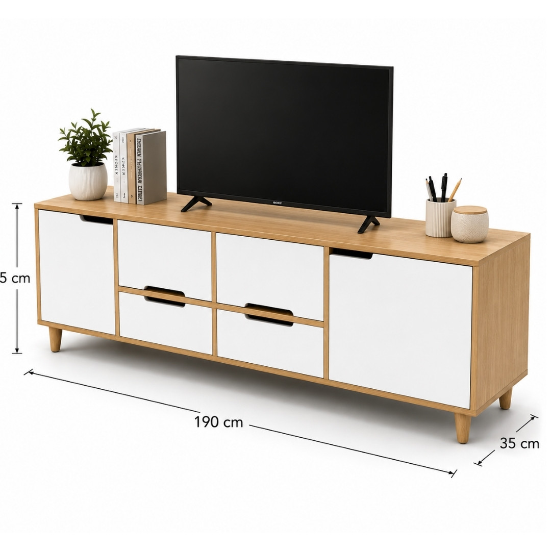 Kệ tivi chân gỗ đẹp
