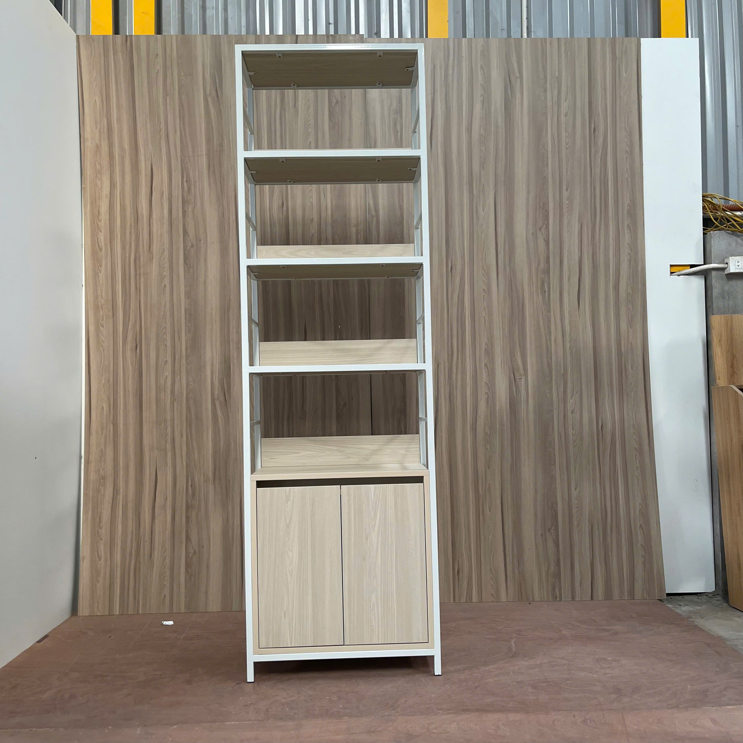 Kệ Trang Trí Khung Sắt 2 Cánh MDF Melamine 60x30x200cm – KN KKS6030200