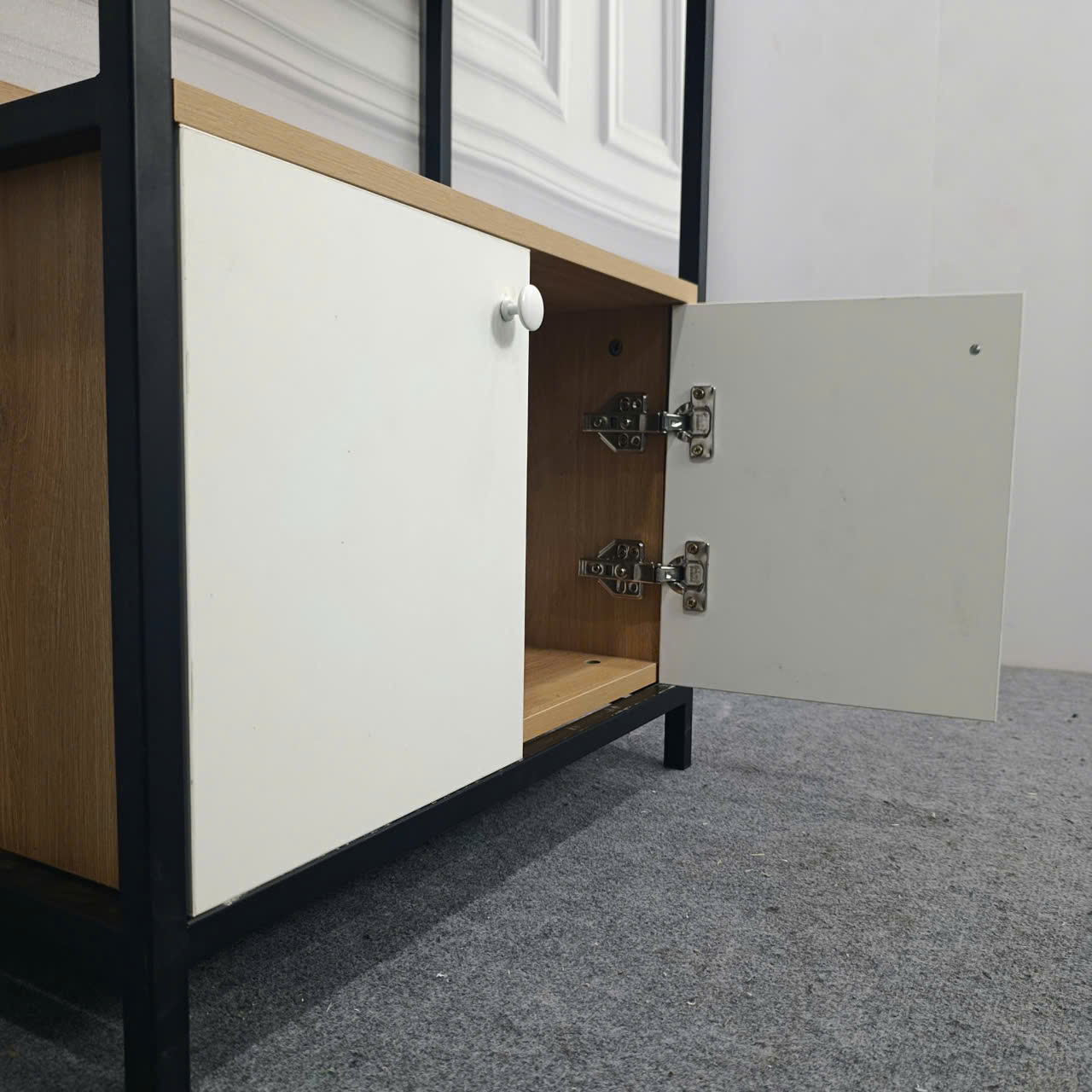 Kệ Trang Trí Khung Sắt MDF Melamine 60x30x180cm Thiết Kế Vòm Hiện Đại KN Home Decor