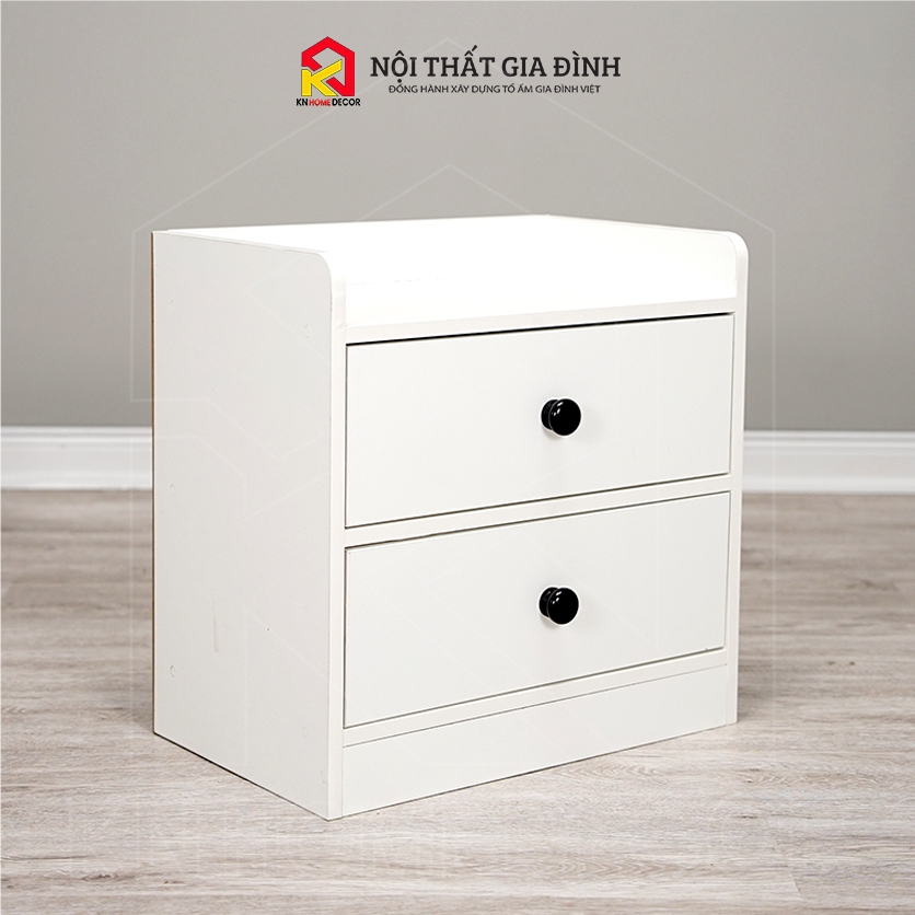 Tab đầu giường MDF phủ Melamine thiết kế tối giản, có ngăn kéo tiện dụng, thương hiệu KN Home Decor.