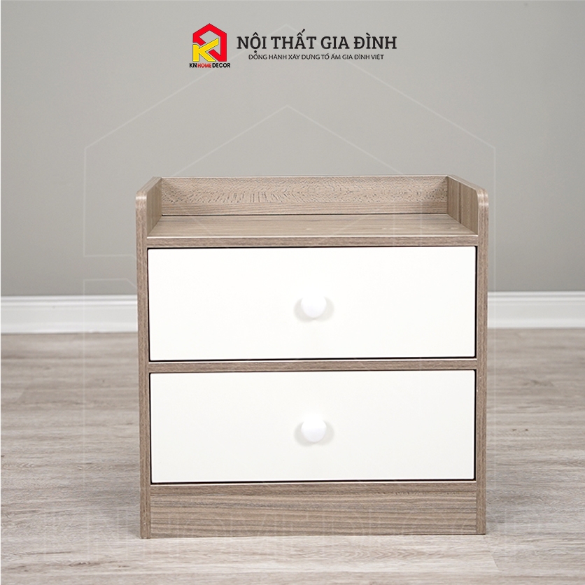 Tab đầu giường MDF phủ Melamine thiết kế tối giản, có ngăn kéo tiện dụng, thương hiệu KN Home Decor.