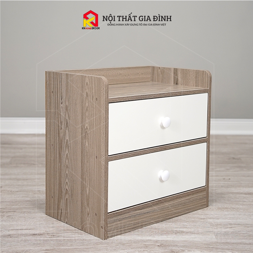 Tab đầu giường MDF phủ Melamine thiết kế tối giản, có ngăn kéo tiện dụng, thương hiệu KN Home Decor.