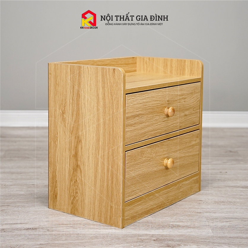 Tab đầu giường MDF phủ Melamine thiết kế tối giản, có ngăn kéo tiện dụng, thương hiệu KN Home Decor.
