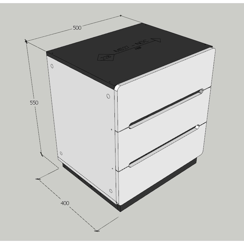 Tủ đầu giường gỗ MDF phủ Melamine đen trắng 3 tầng TG_NK3T KN Home Decor