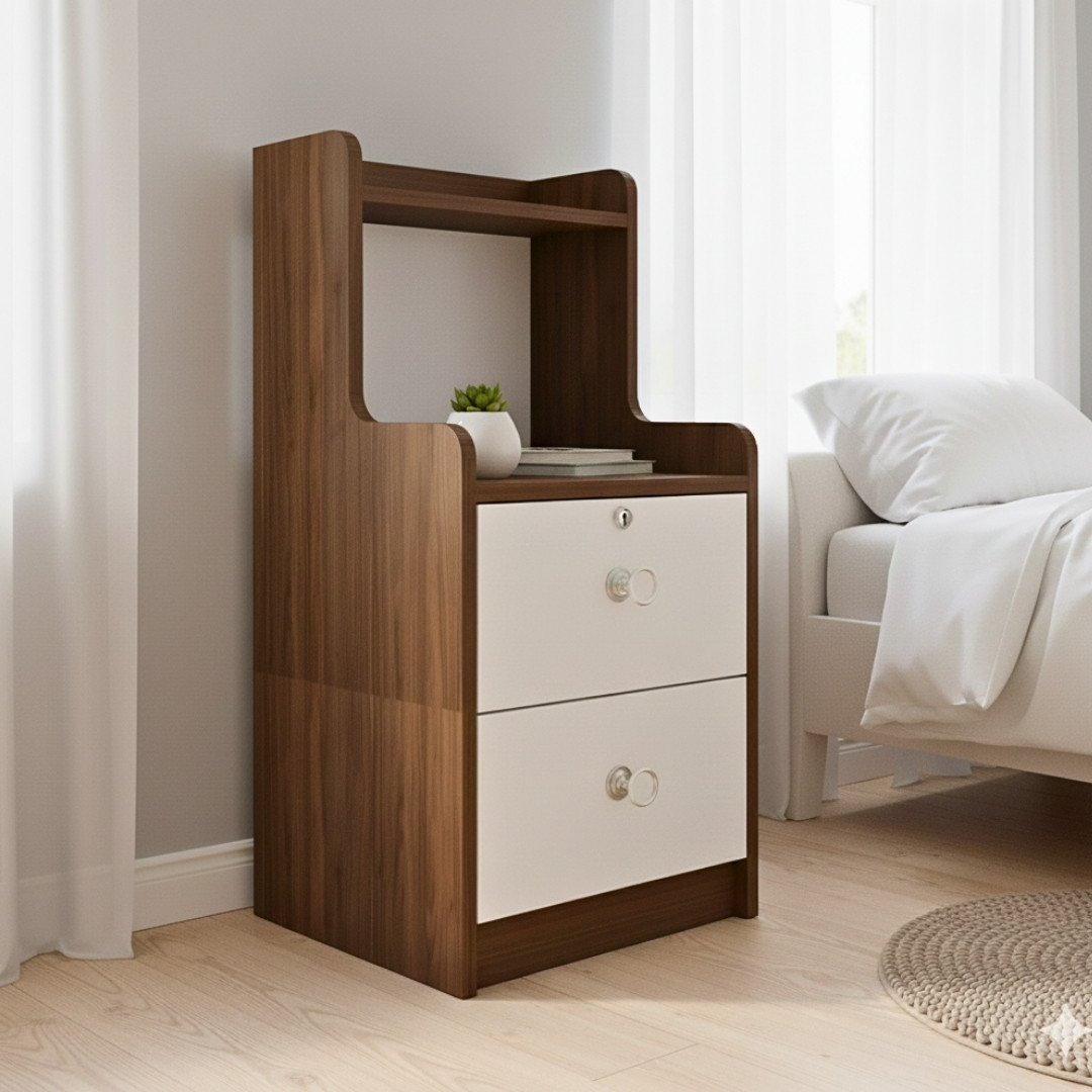 Tab đầu giường MDF phủ Melamine thiết kế tối giản, có ngăn kéo tiện dụng, thương hiệu KN Home Decor.