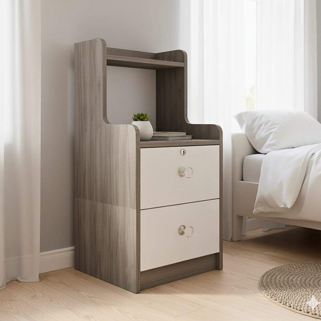 Tab đầu giường MDF phủ Melamine thiết kế tối giản, có ngăn kéo tiện dụng, thương hiệu KN Home Decor.