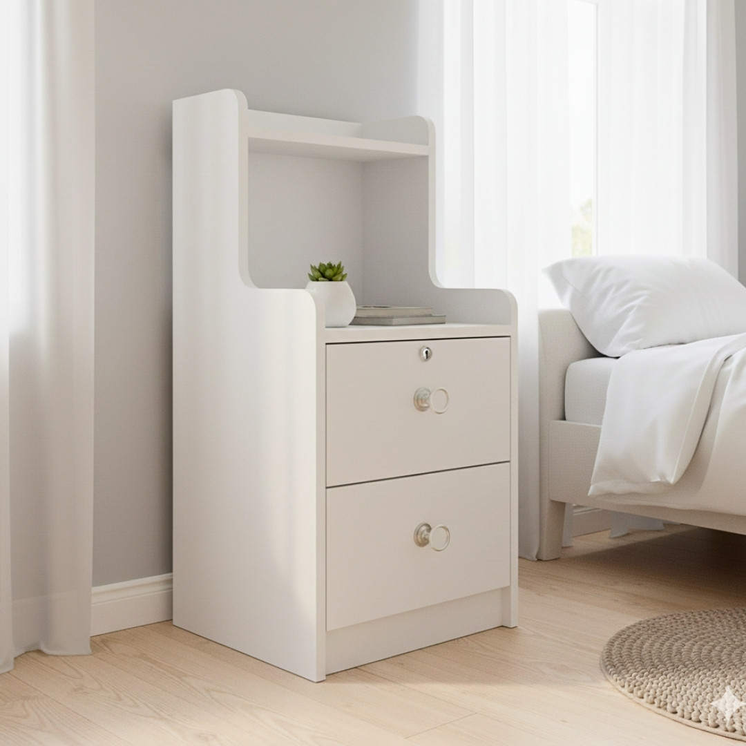 Tab đầu giường MDF phủ Melamine thiết kế tối giản, có ngăn kéo tiện dụng, thương hiệu KN Home Decor.