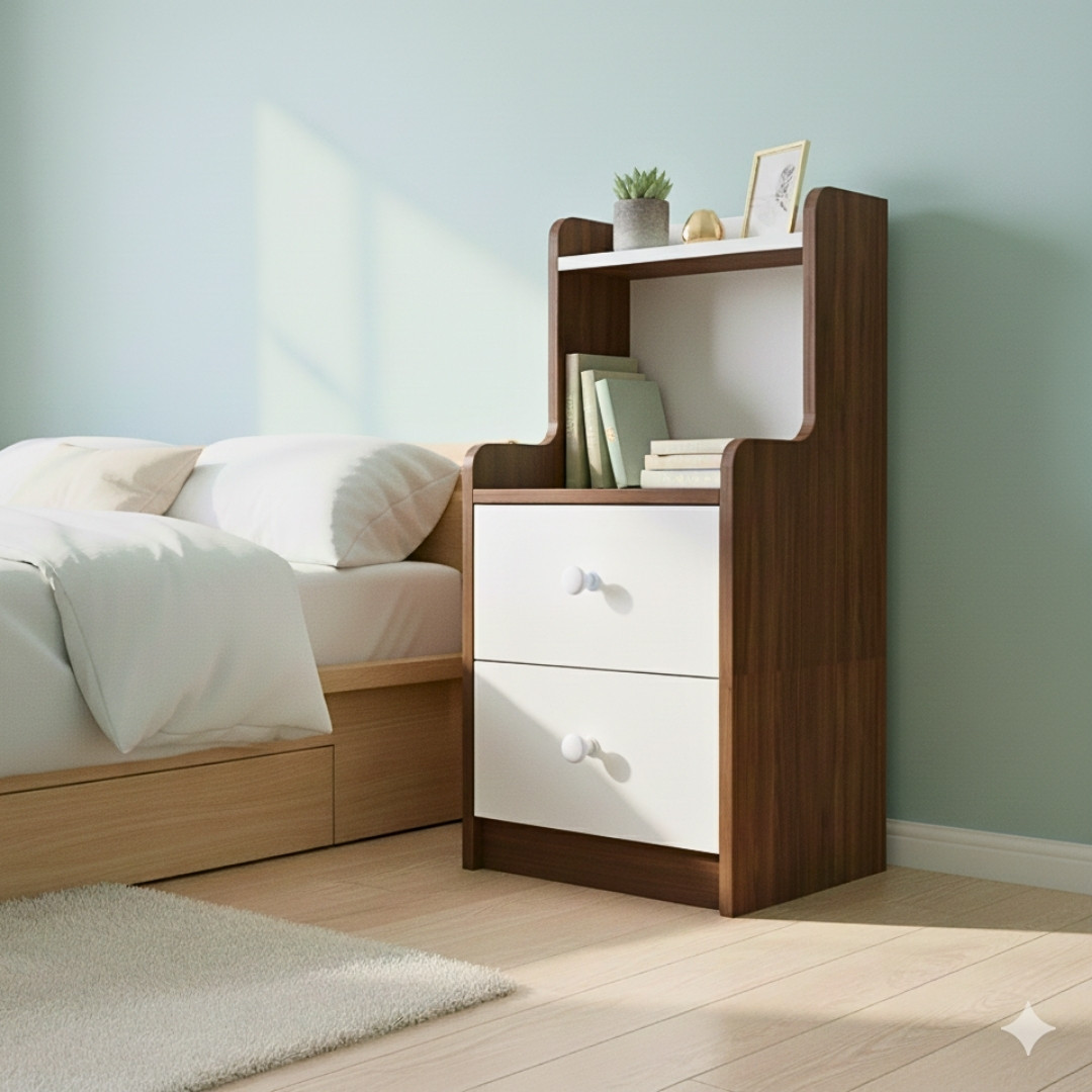 Tab đầu giường MDF phủ Melamine thiết kế tối giản, có ngăn kéo tiện dụng, thương hiệu KN Home Decor.