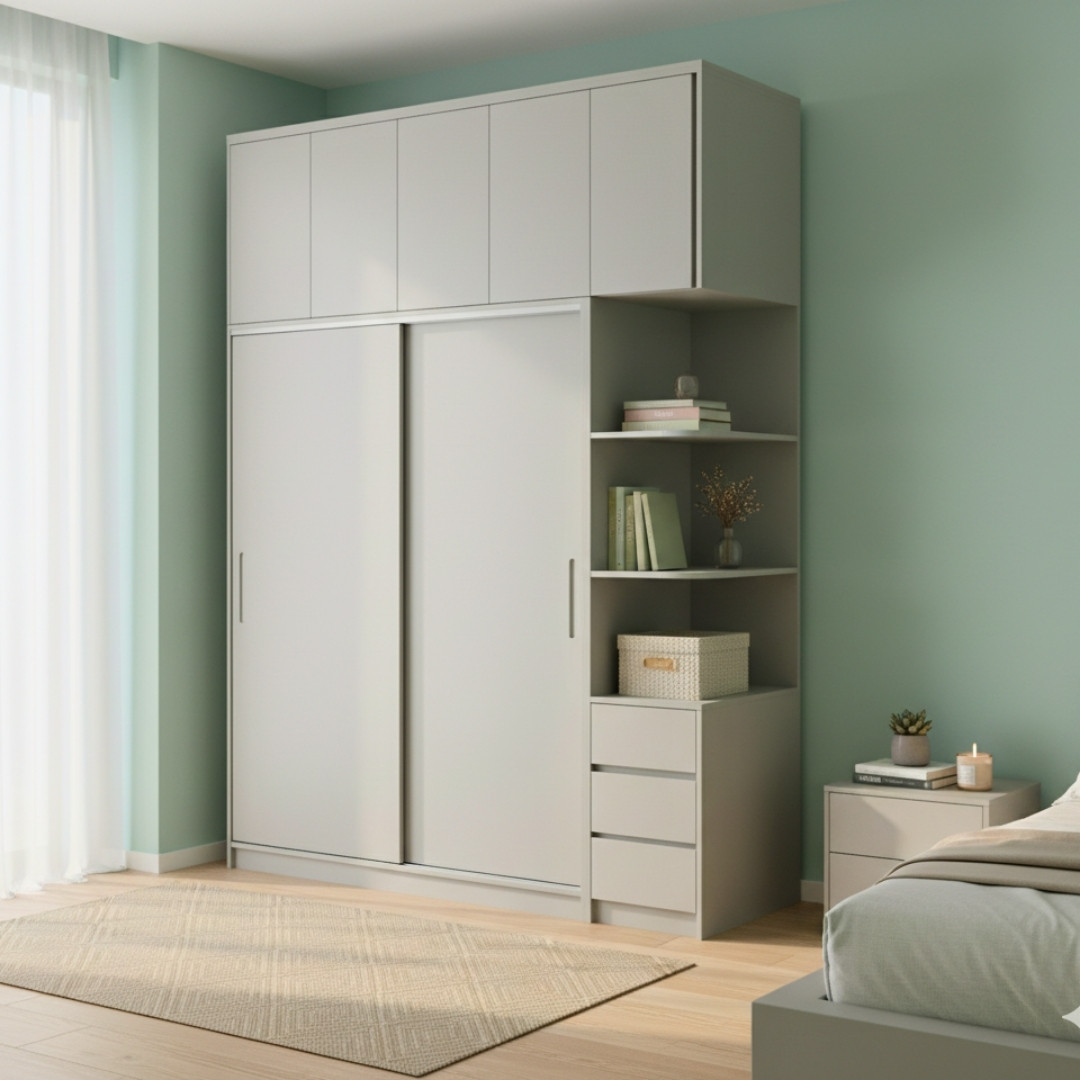 Tủ áo cánh lùa gỗ MDF phủ Melamine hiện đại – tiết kiệm không gian, sang trọng – KN Home Décor