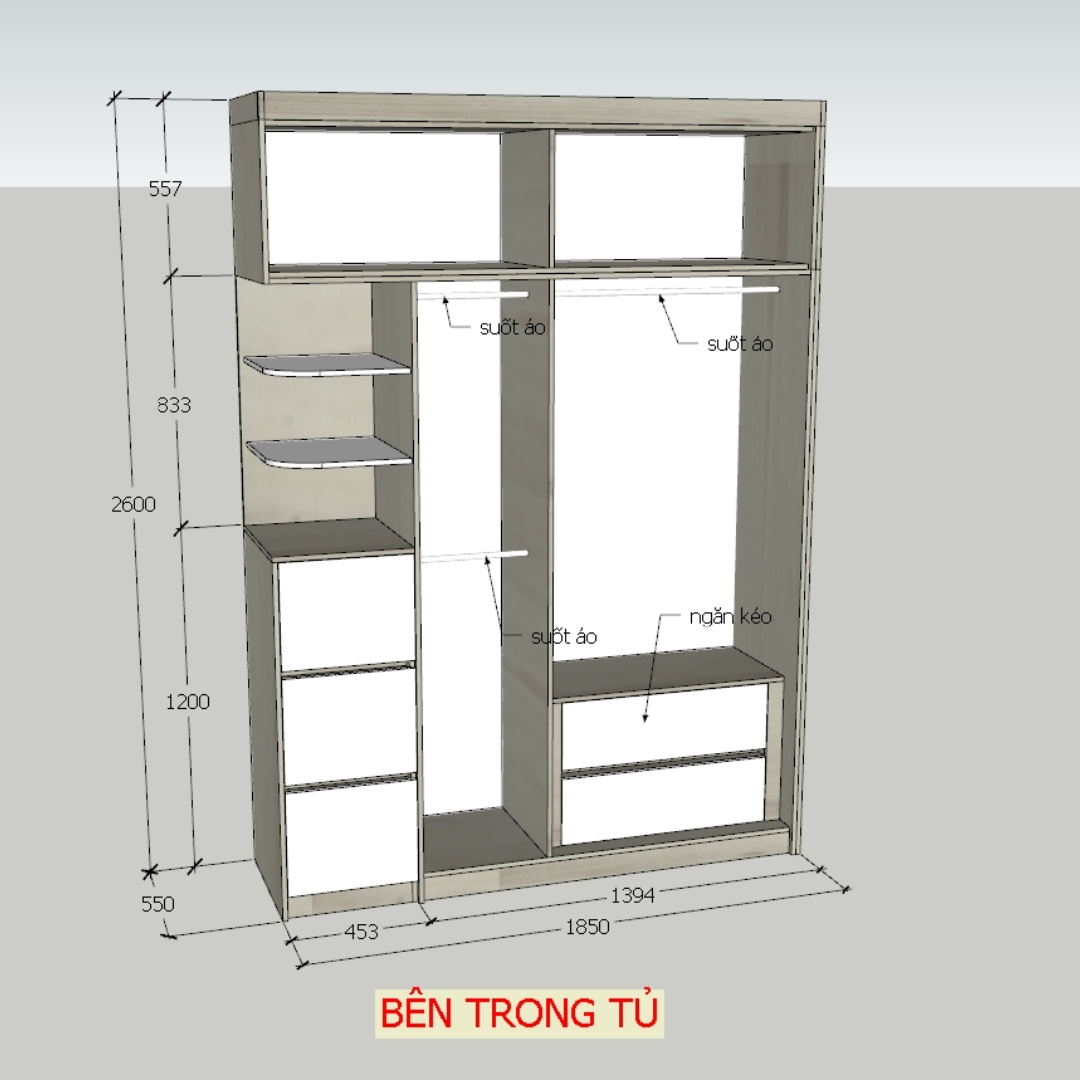 Tủ quần áo cánh mở cao sát trần KN Home Decor