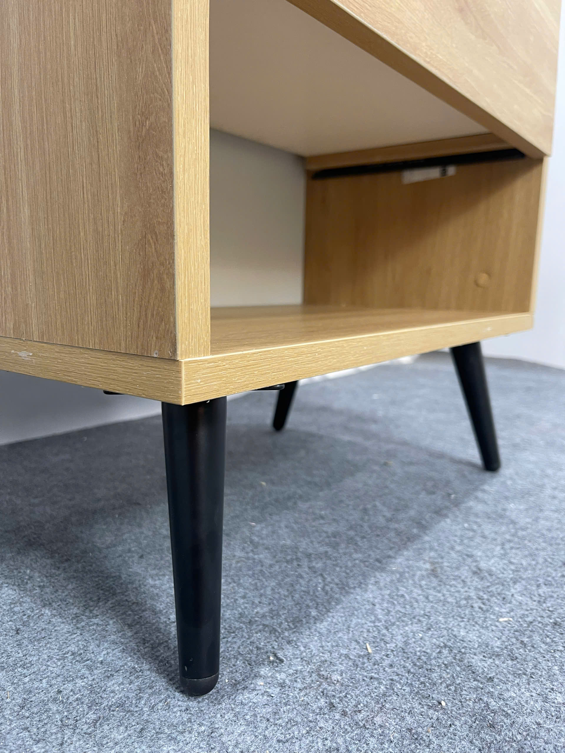 Tủ Buffet MDF Melamine 50x30x115cm Kệ Trang Trí Đa Năng Chân Sắt Hiện Đại KN Home Decor