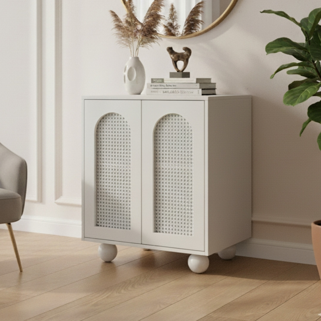 Tủ đa năng gỗ MDF phủ Melamine cánh mây nhựa TDNM4080 KN Home Decor