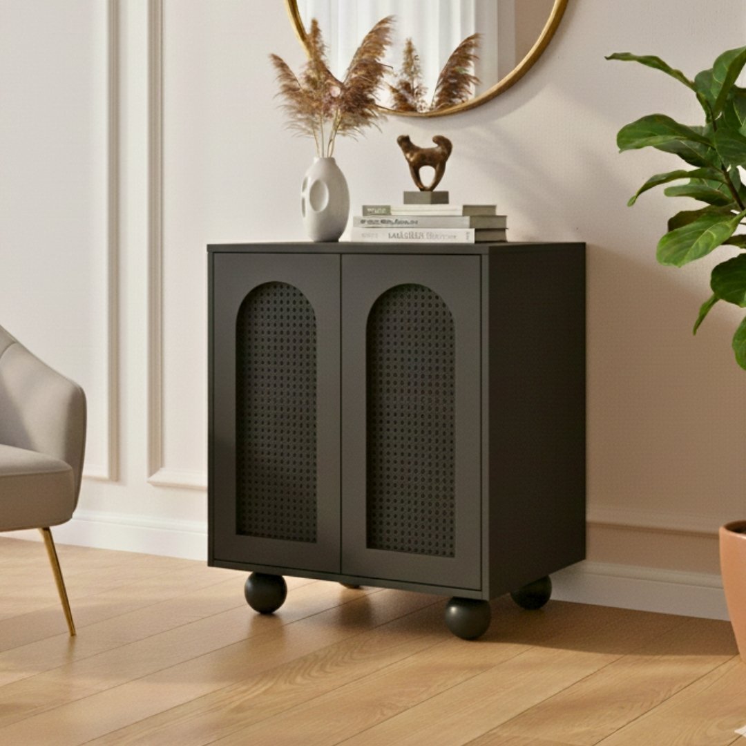 Tủ đa năng gỗ MDF phủ Melamine cánh mây nhựa TDNM4080 KN Home Decor