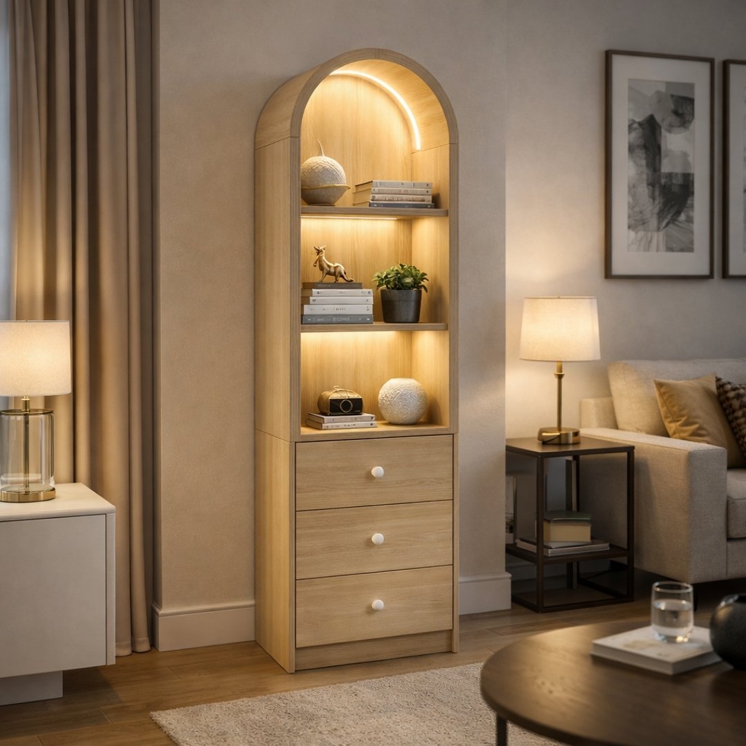 Tủ đa năng trang trí cao 170cm phù hợp phòng khách và phòng ngủ