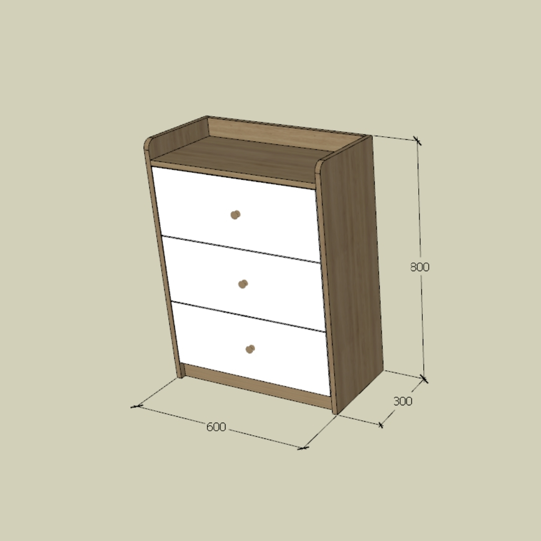 Tủ đầu giường 60x80x30cm phù hợp căn hộ và nhà phố