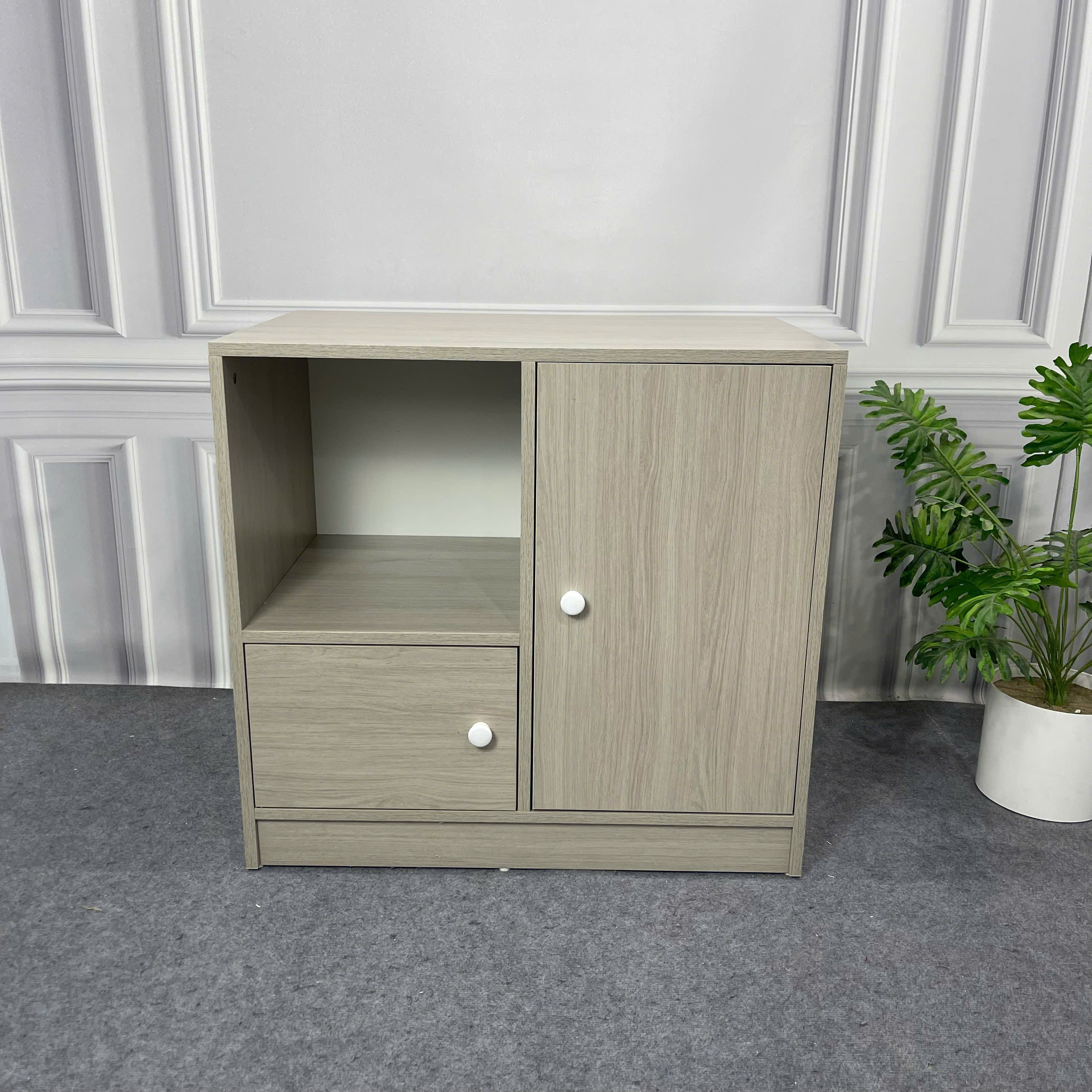 Tủ kệ để đồ gỗ MDF phủ melamine  phong cách hiện đại – KN Home Décor