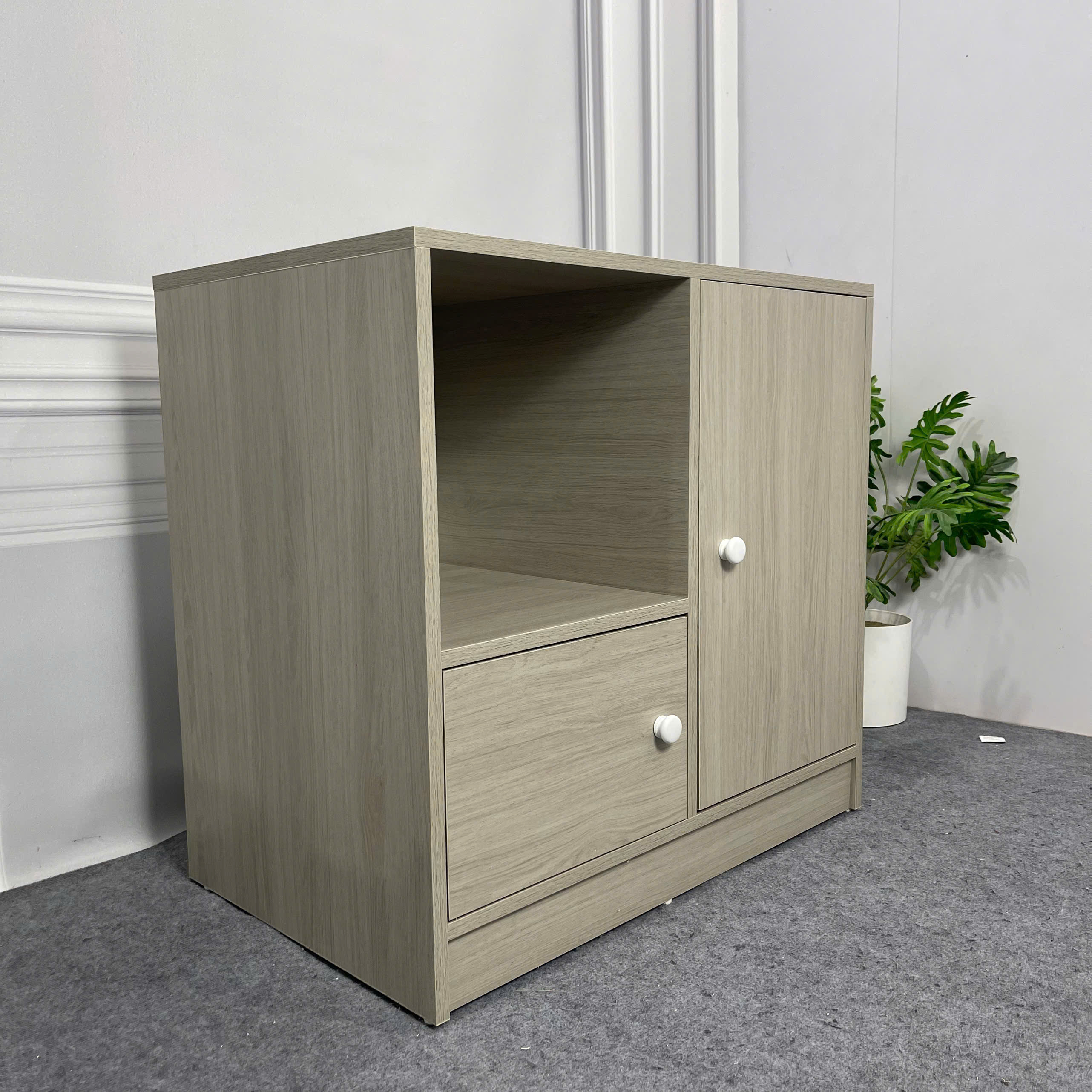 Tủ kệ để đồ gỗ MDF phủ melamine  phong cách hiện đại – KN Home Décor