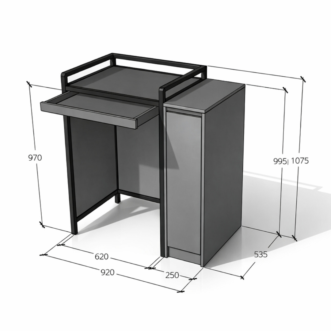 Tủ Để Máy Giặt MDF Melamine Khung Sắt 25x25 Sơn Tĩnh Điện Đa Năng KN Home Decor