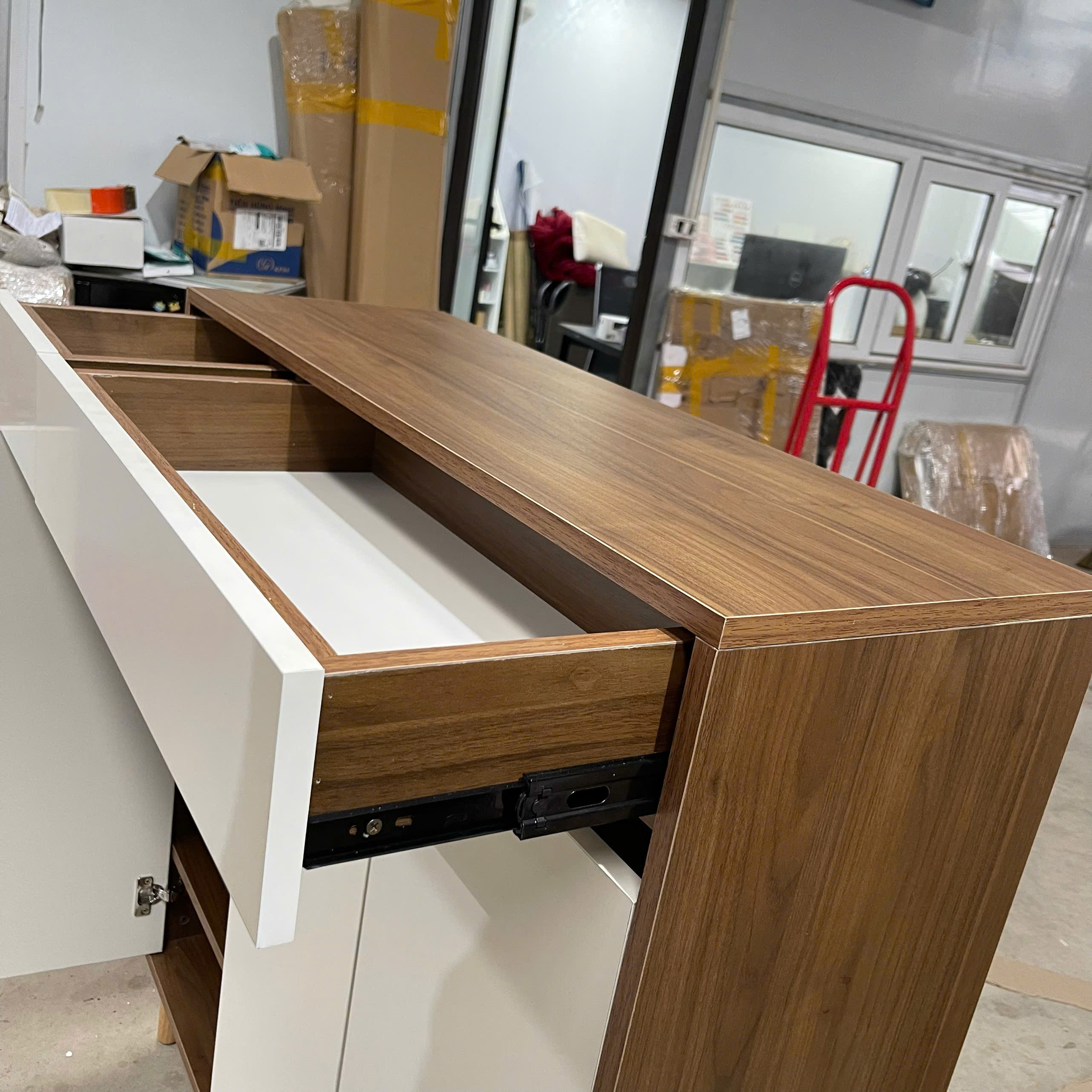 tu giay mdf loi xanh chong am