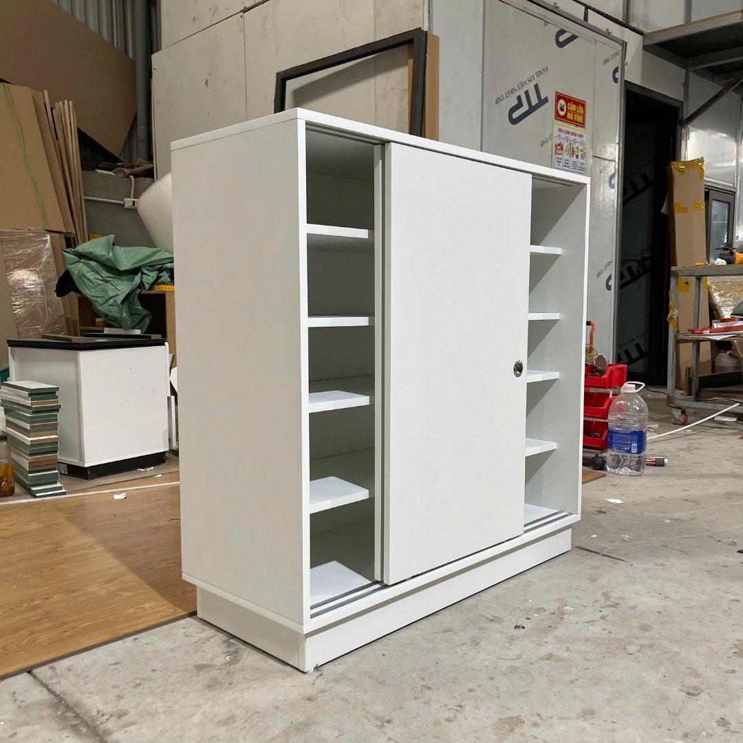 Tủ giày phòng khách thiết kế tối giản