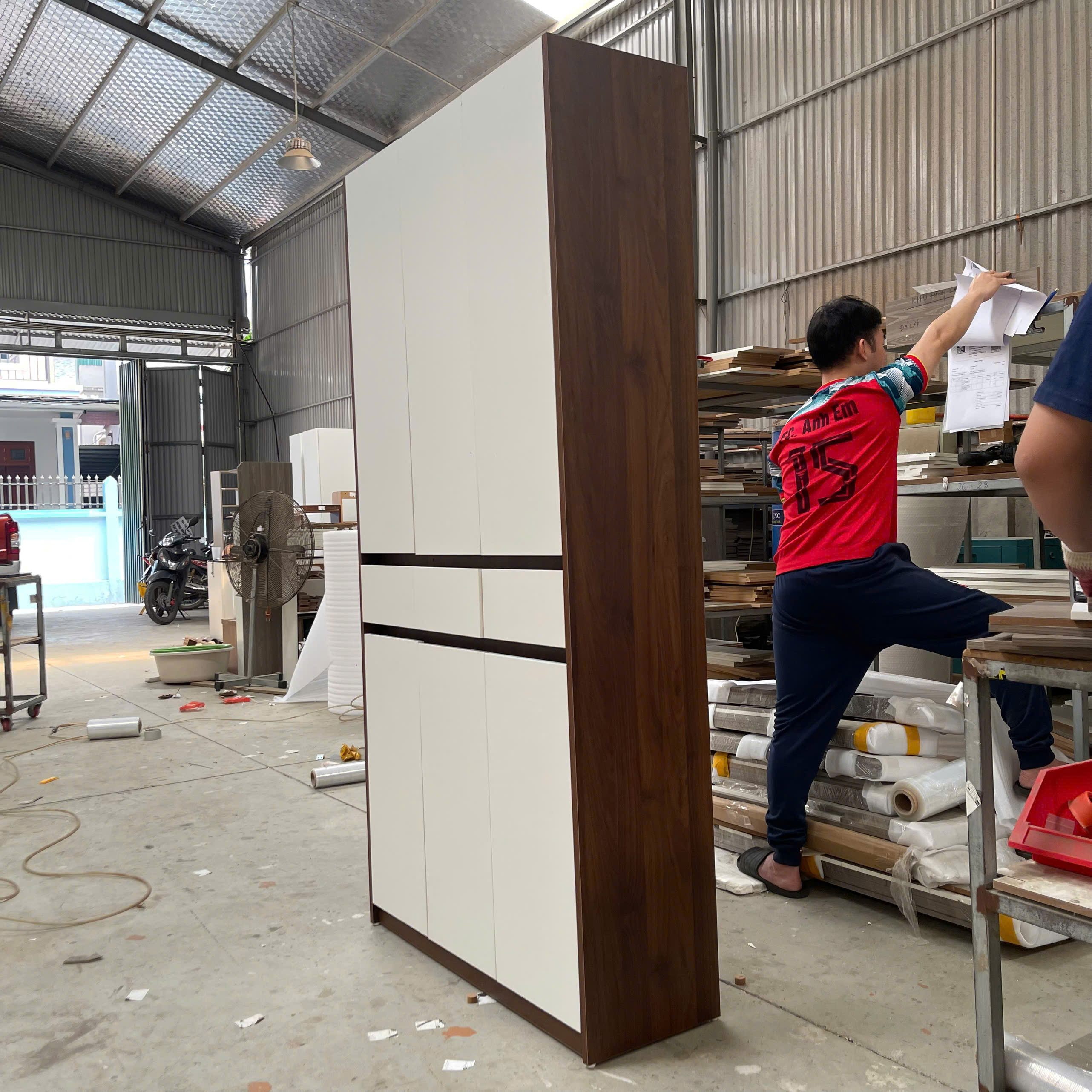 Tủ giày gỗ MDF phủ Melamine  KT R100*C200*S35cm_ TG_1020_3_KN Home Decor