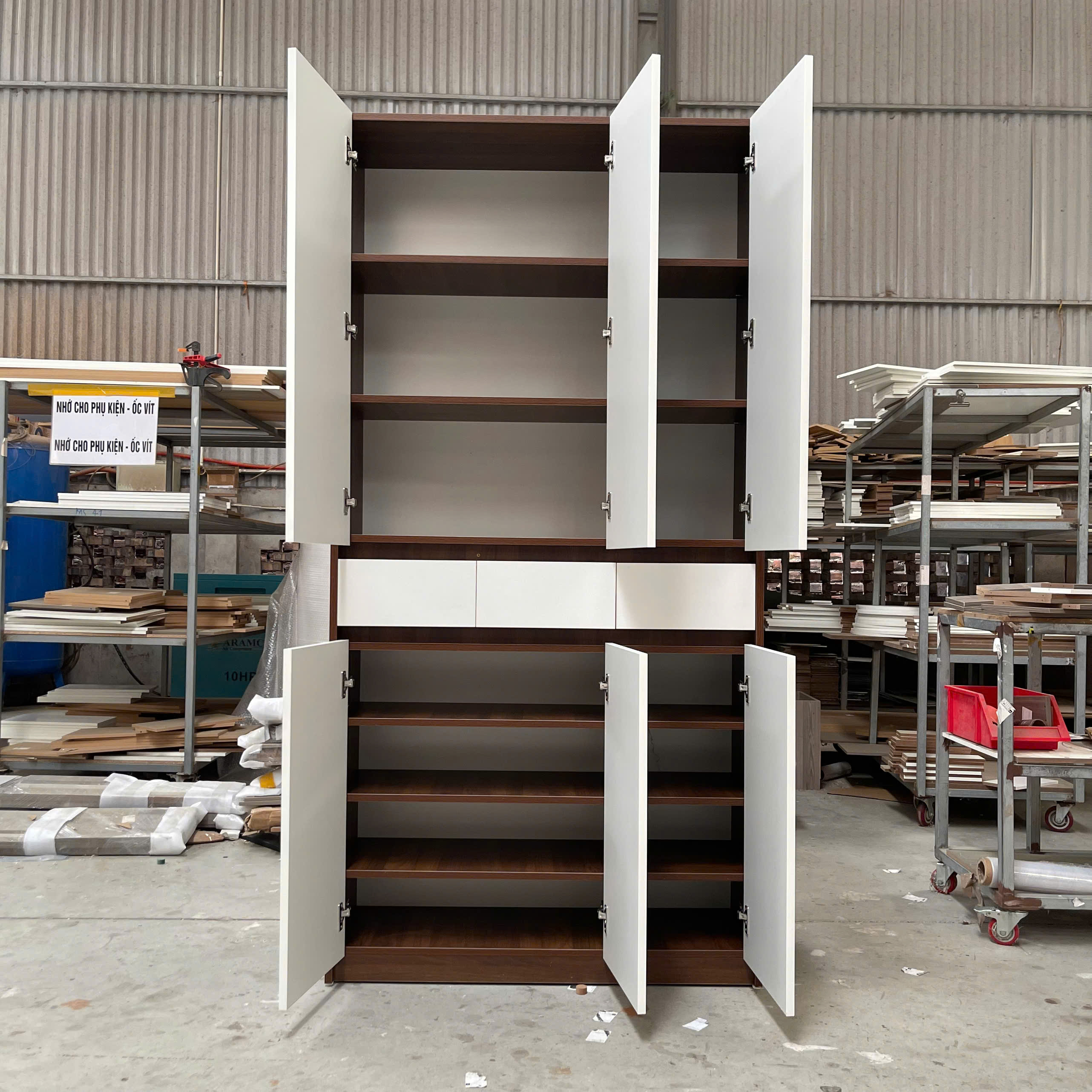 Tủ giày gỗ MDF phủ Melamine  KT R100*C200*S35cm_ TG_1020_3_KN Home Decor