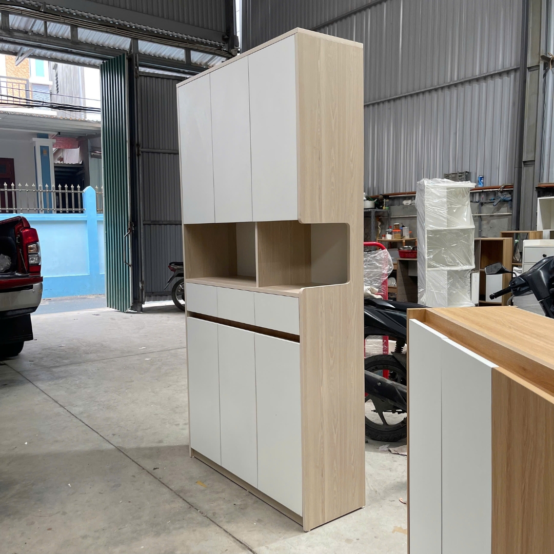 Tủ giày gỗ MDF phủ Melamine  hiện đại, thiết kế đa năng, nhiều kích thước, thương hiệu KN Home Decor.