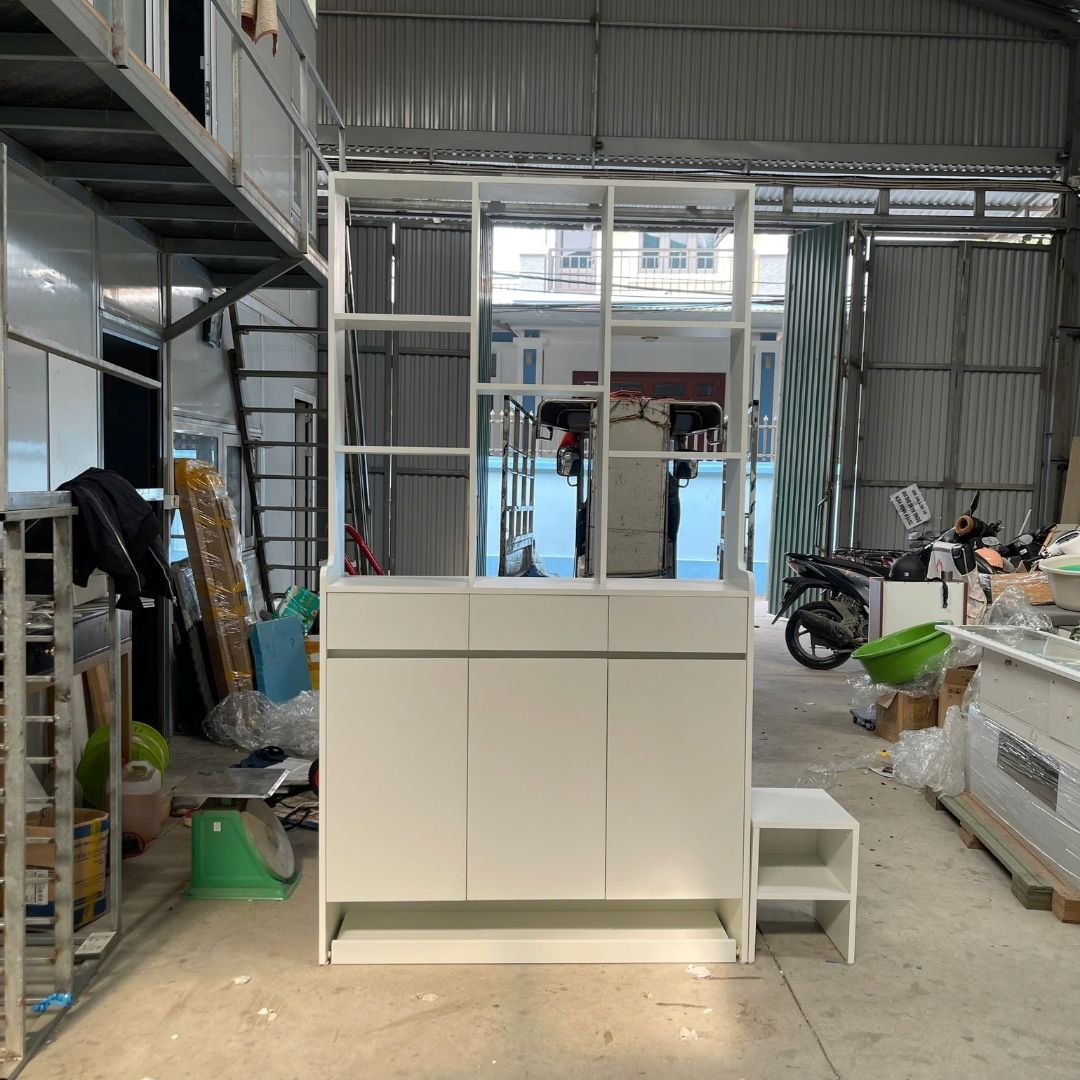 Tủ giày gỗ thiết kế hiện đại cho nhà phố