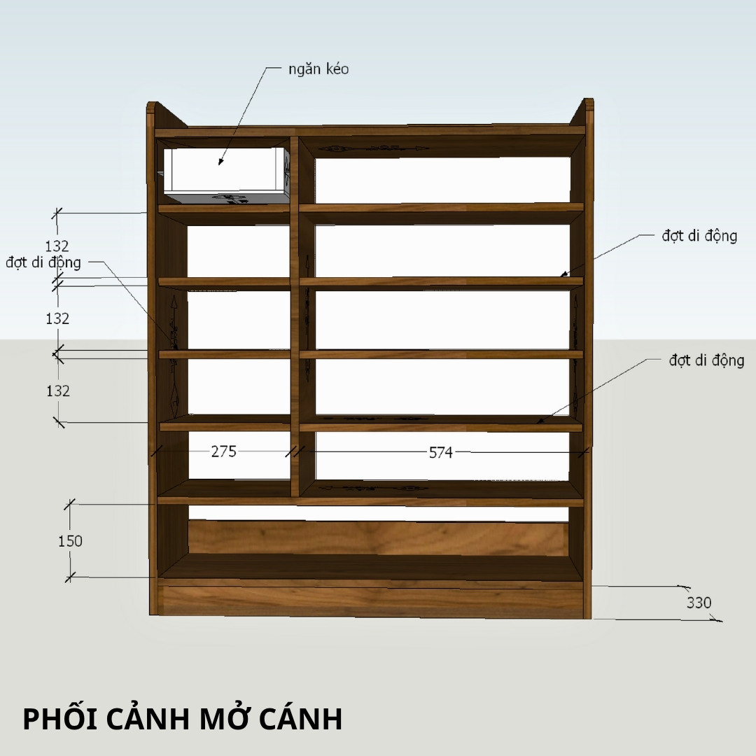 Tủ giày MDF phủ Melamine với cánh phối mây nhựa tự nhiên, thiết kế thông thoáng hiện đại, thương hiệu KN Home Decor.