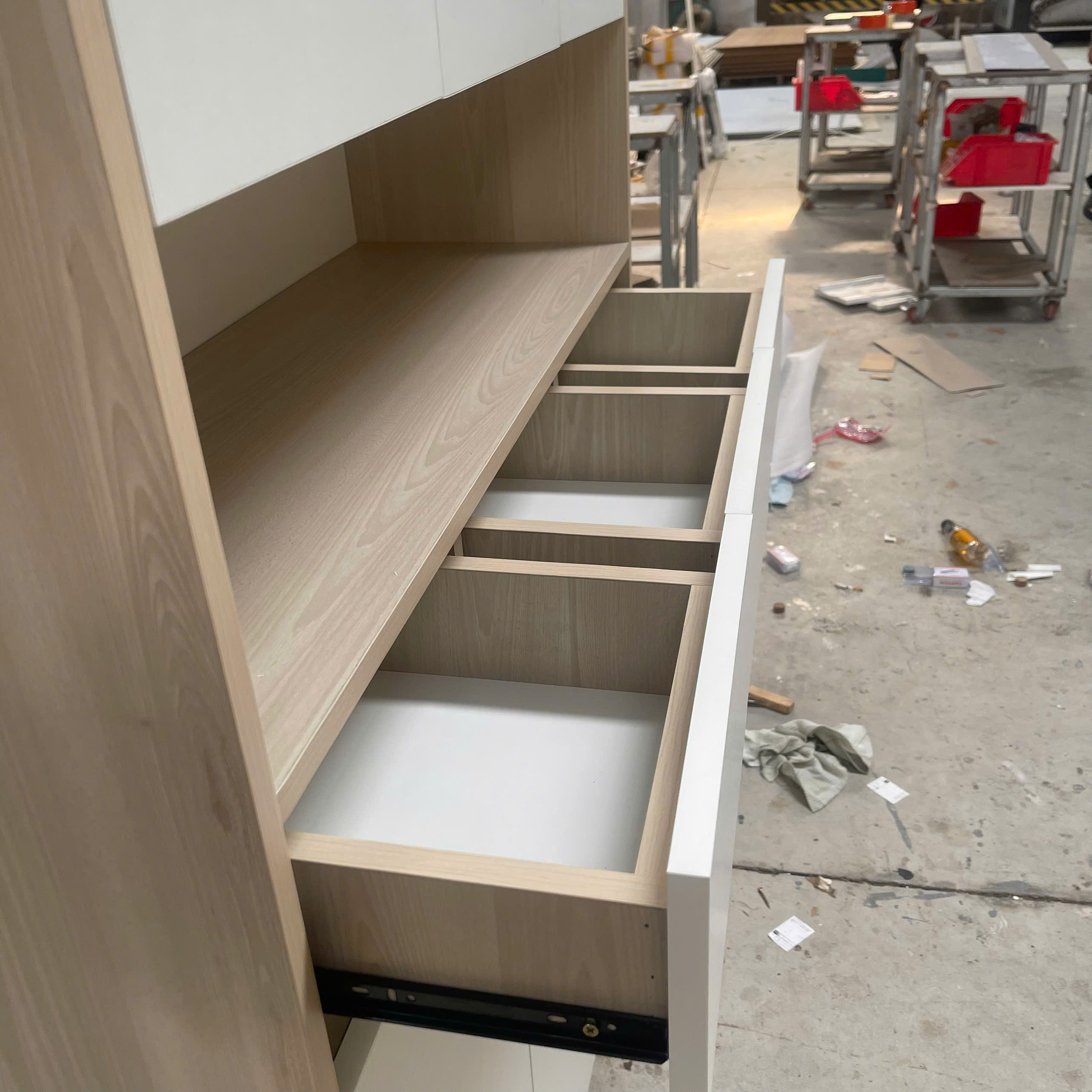 Tủ giày 6 cánh 2 ngăn kéo hiện đại