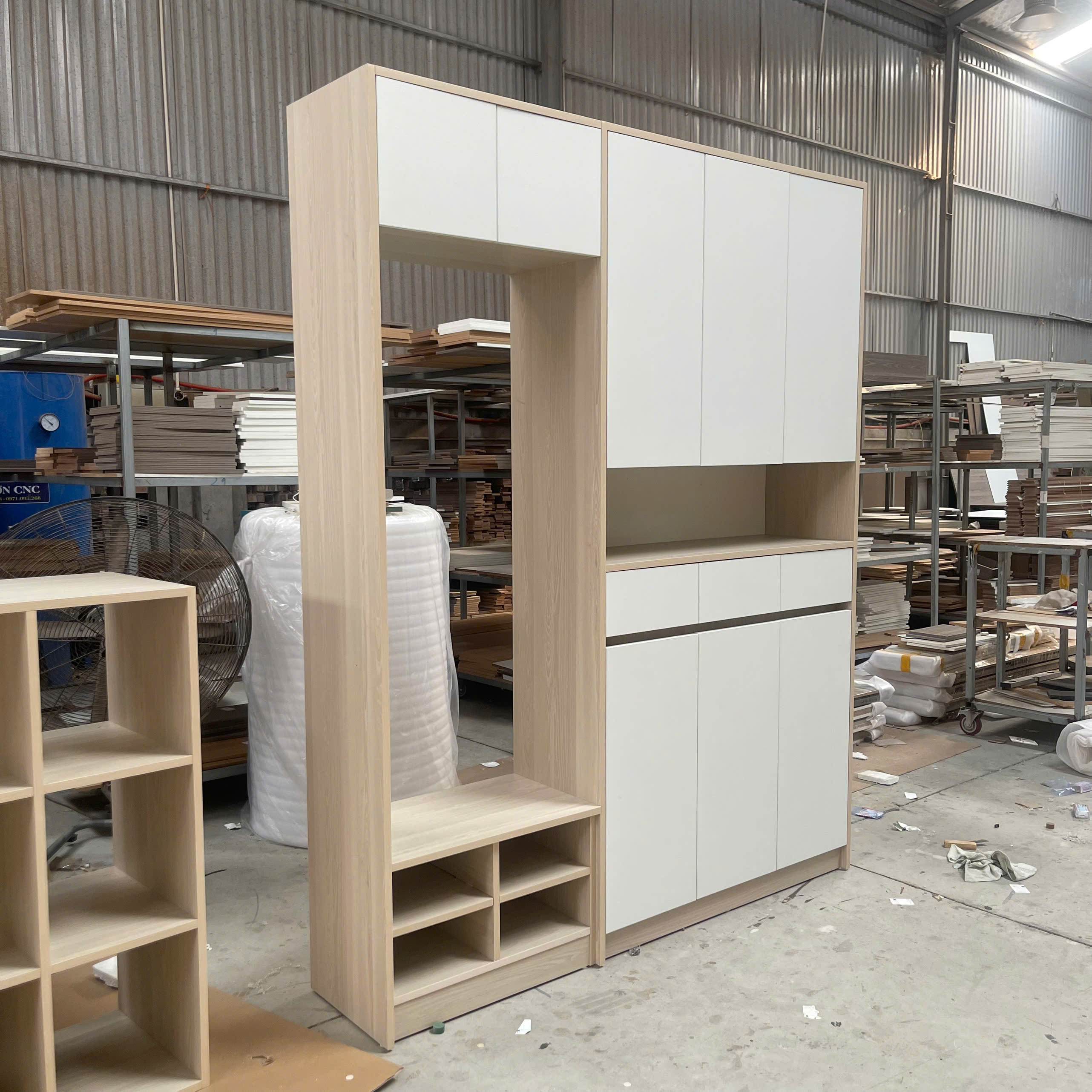 Tủ giày cao 2m gỗ công nghiệp MDF