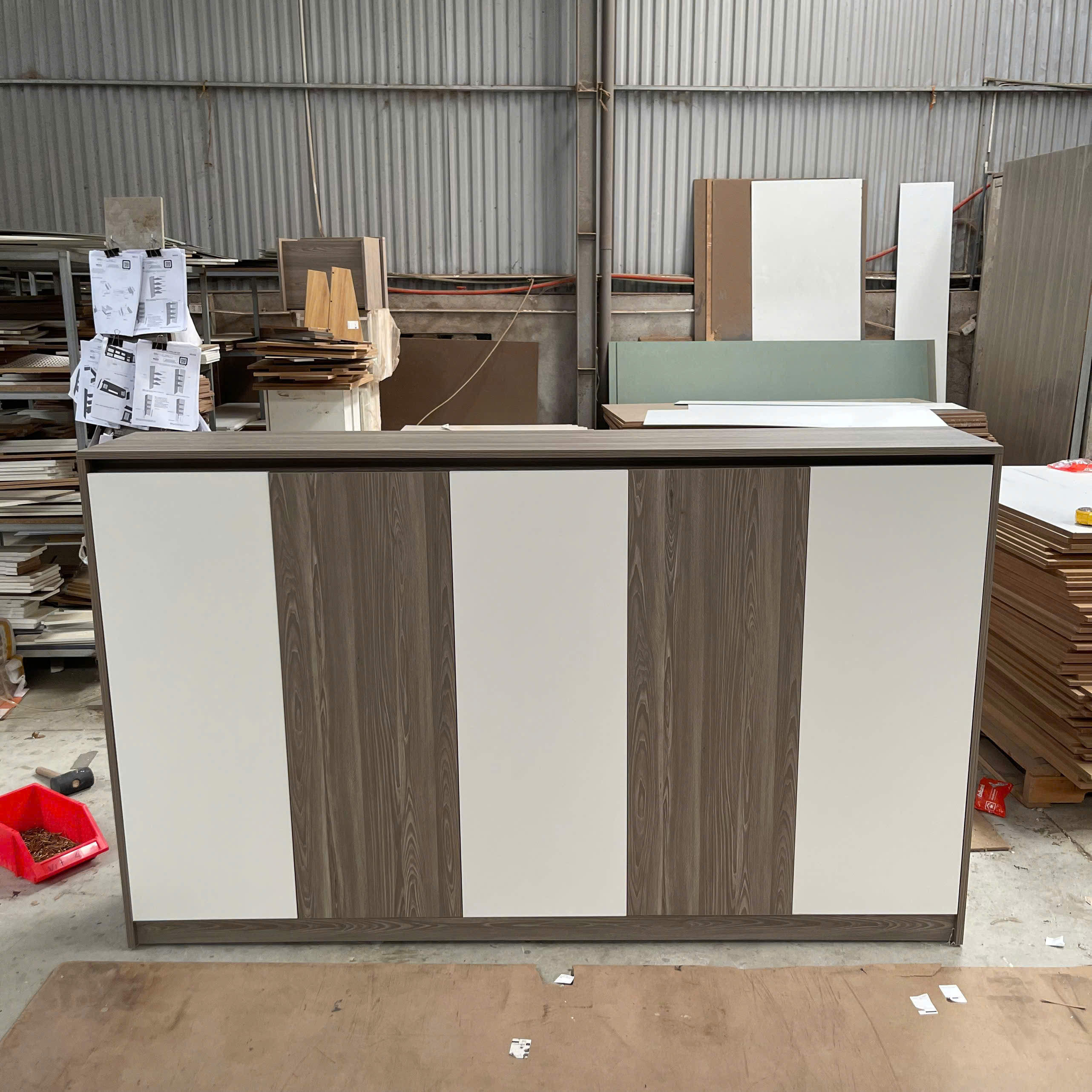 Tủ Giày MDF Melamine 200x35x120cm Cánh Mở Nhiều Ngăn Hiện Đại KN Home Decor