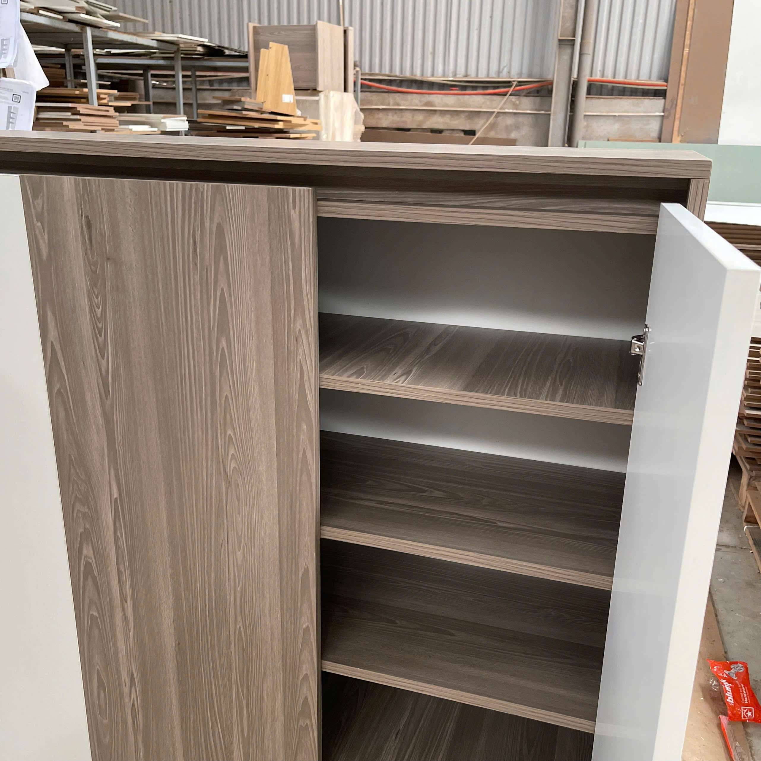 Tủ Giày MDF Melamine 200x35x120cm Cánh Mở Nhiều Ngăn Hiện Đại KN Home Decor