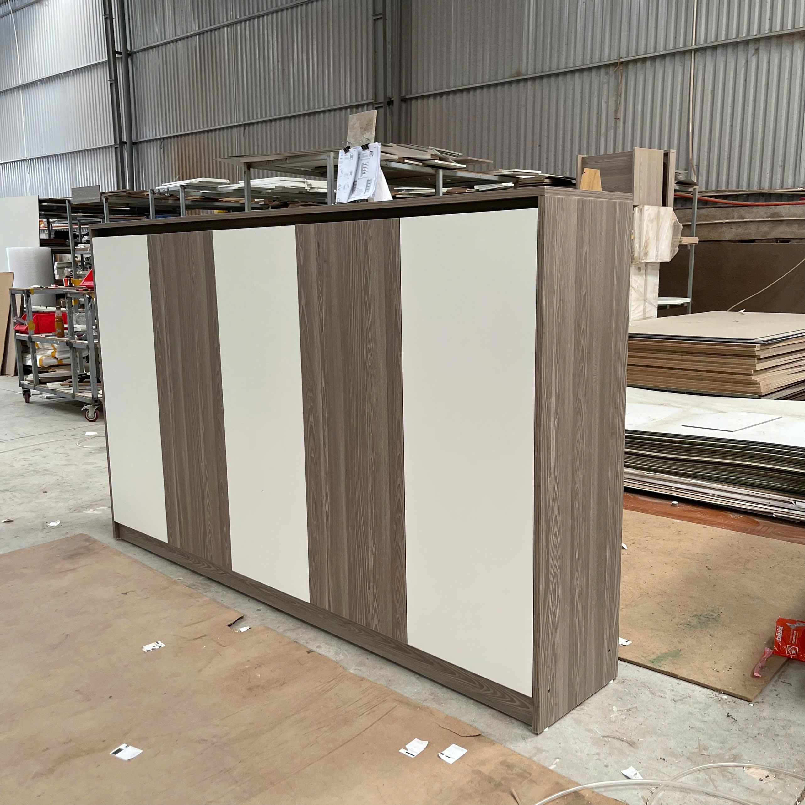 Tủ Giày MDF Melamine 200x35x120cm Cánh Mở Nhiều Ngăn Hiện Đại KN Home Decor